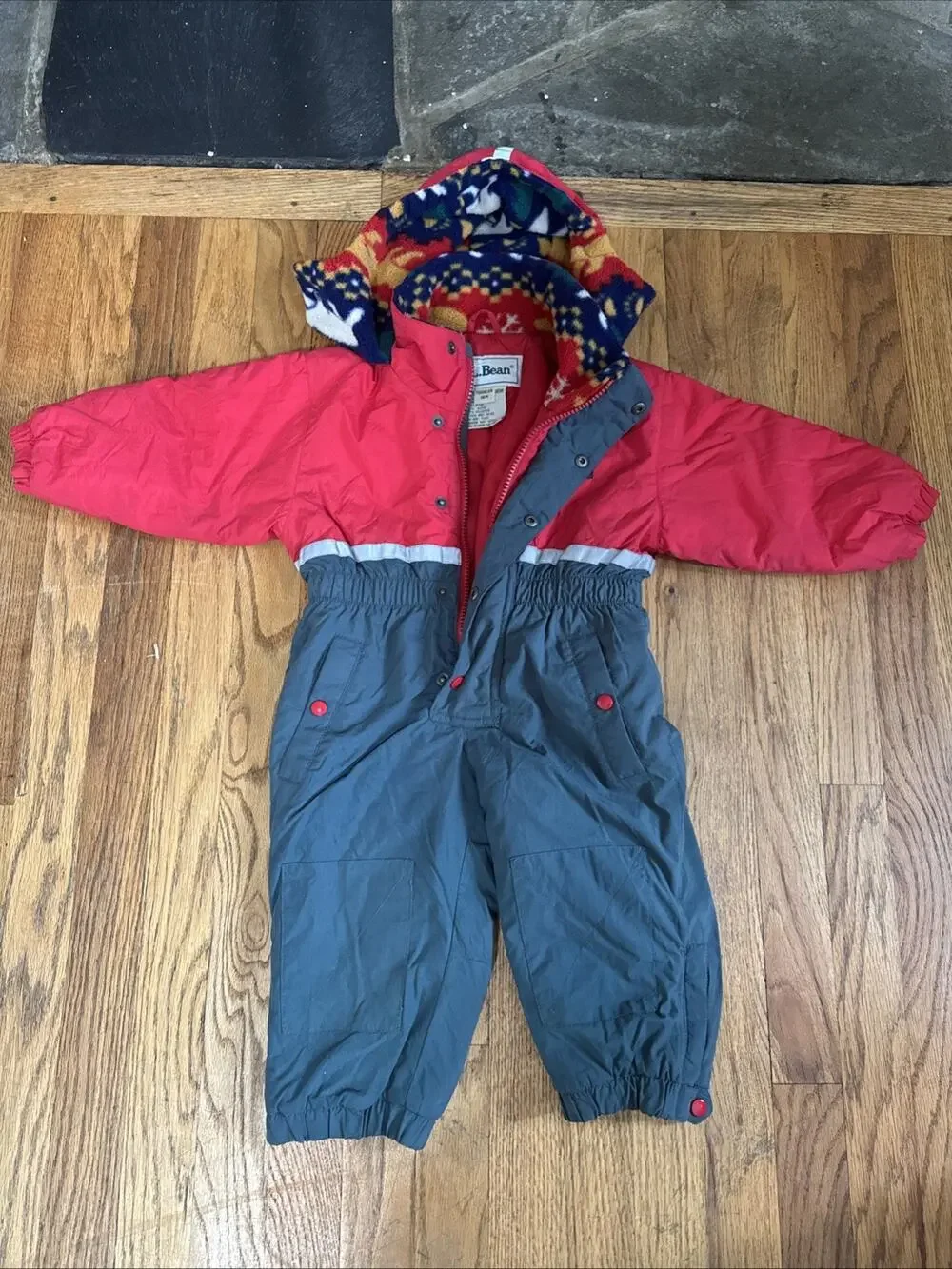 VTG L.L. Bean Unisex Cold Buster Snowsuit One Piece Hooded 18m Snowboard Ski